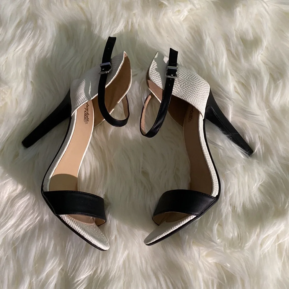 HEELED DRESS SANDALS WITH ANKlE STRAPS SIZE 10 NWOT - Picture 4 of 8